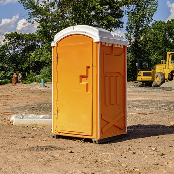 how often are the porta potties cleaned and serviced during a rental period in Laketown